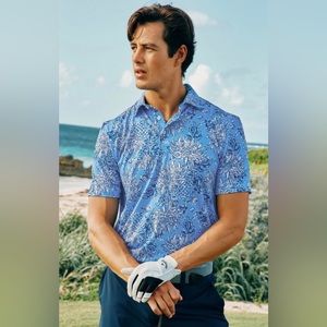 Lilly Pulitzer x Southern Tide Mens Polo Shirt Golf Boca Blue XL New w Tags
